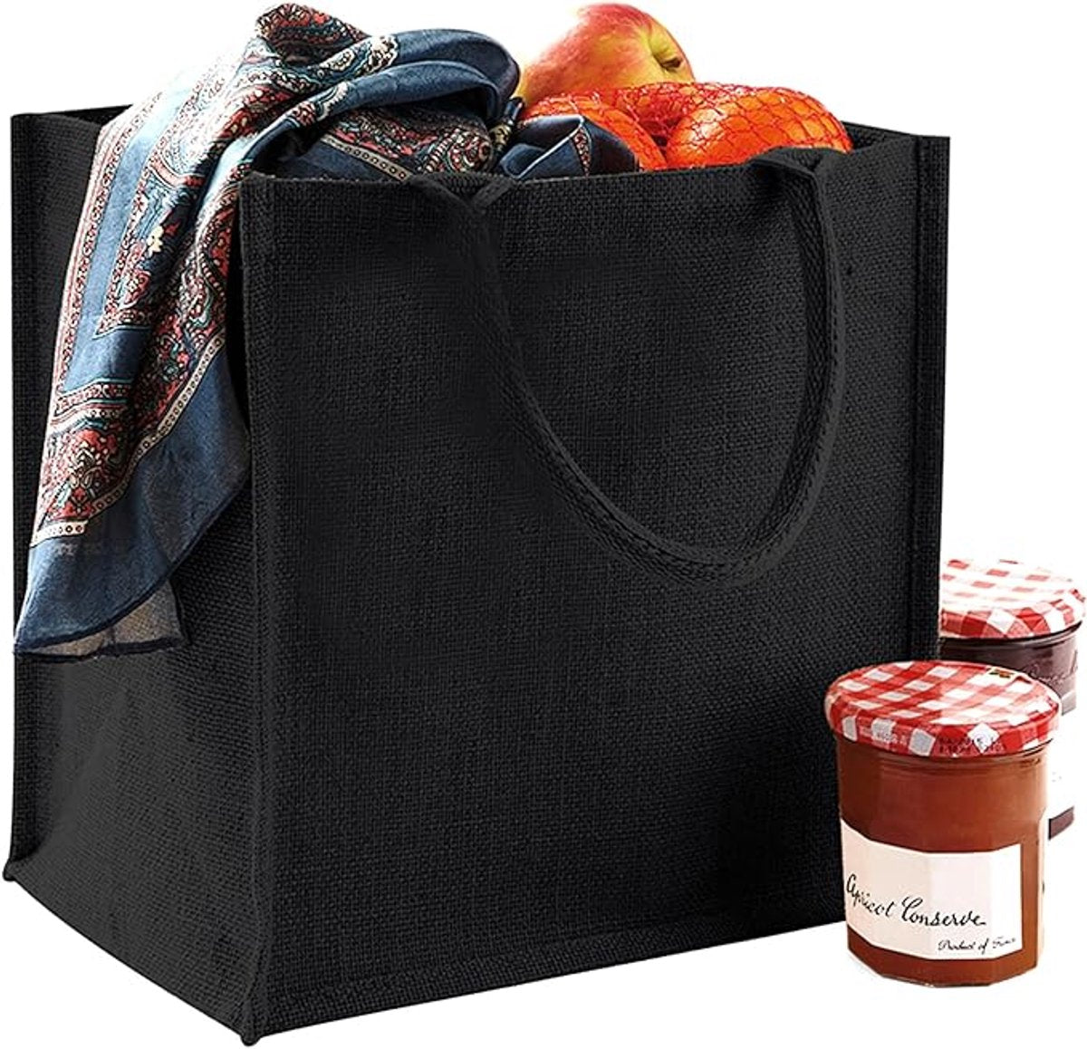 Medium-sized jute tote bag/shopping bag V1188-MS-313-0993