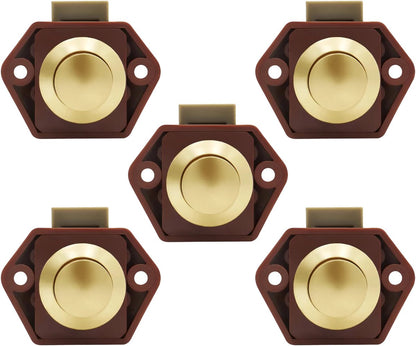 5-Piece Push Button Lock - Push Button for Motorhome - Door Lock - Locking Button for Shutter Door - For V1188-MS-313-0997