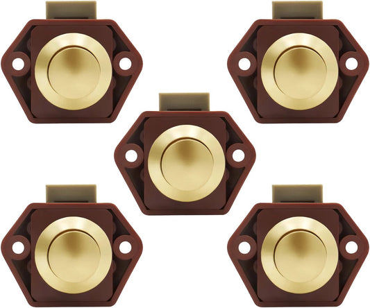 5-Piece Push Button Lock - Push Button for Motorhome - Door Lock - Locking Button for Shutter Door - For V1188-MS-313-0997