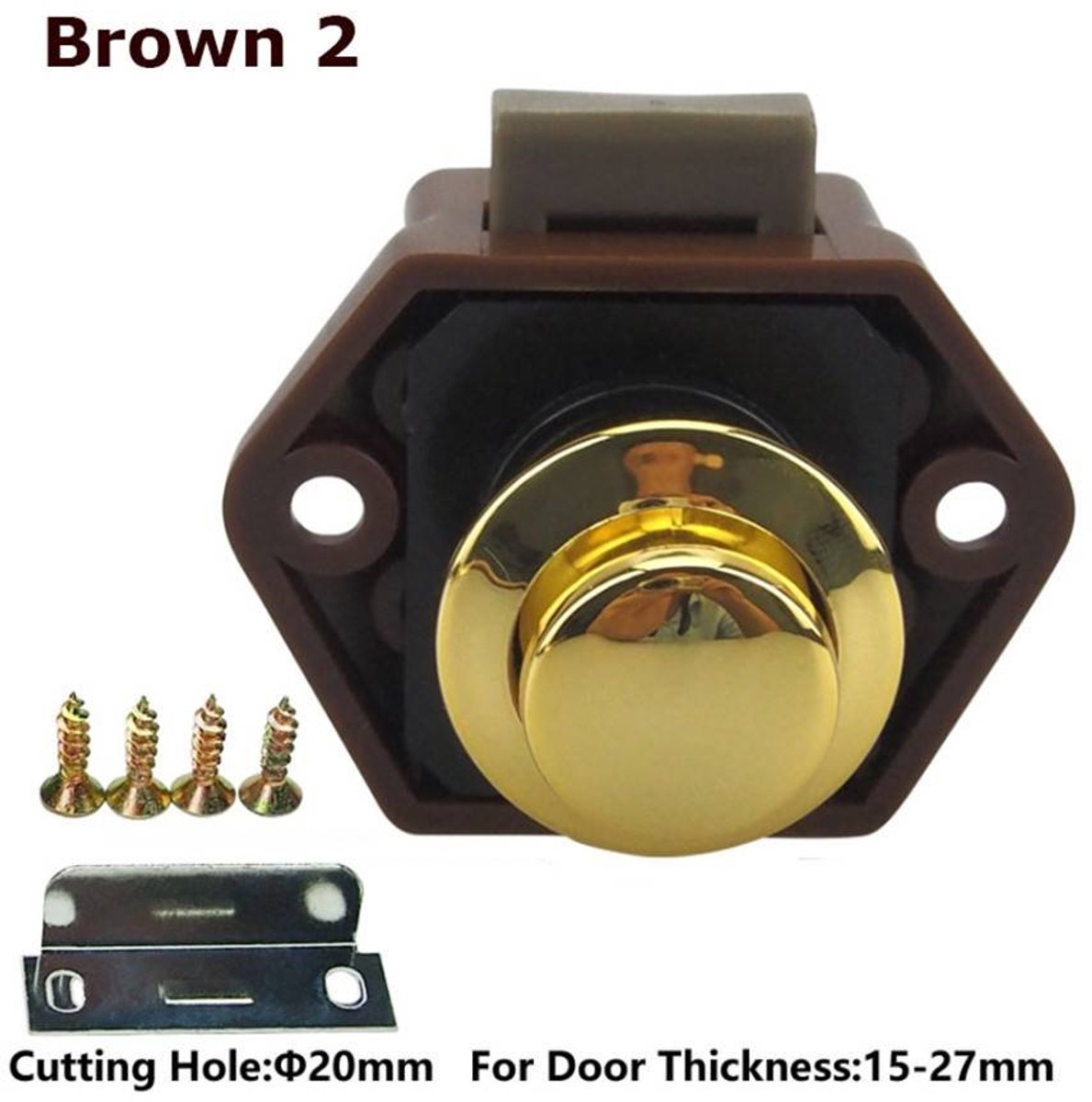 5-Piece Push Button Lock - Push Button for Motorhome - Door Lock - Locking Button for Shutter Door - For V1188-MS-313-0997