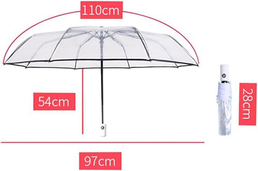 Transparent plastic folding umbrella - Purple Sakura design - Transparent floral travel umbrella, windproof, V1188-MS-313-1009