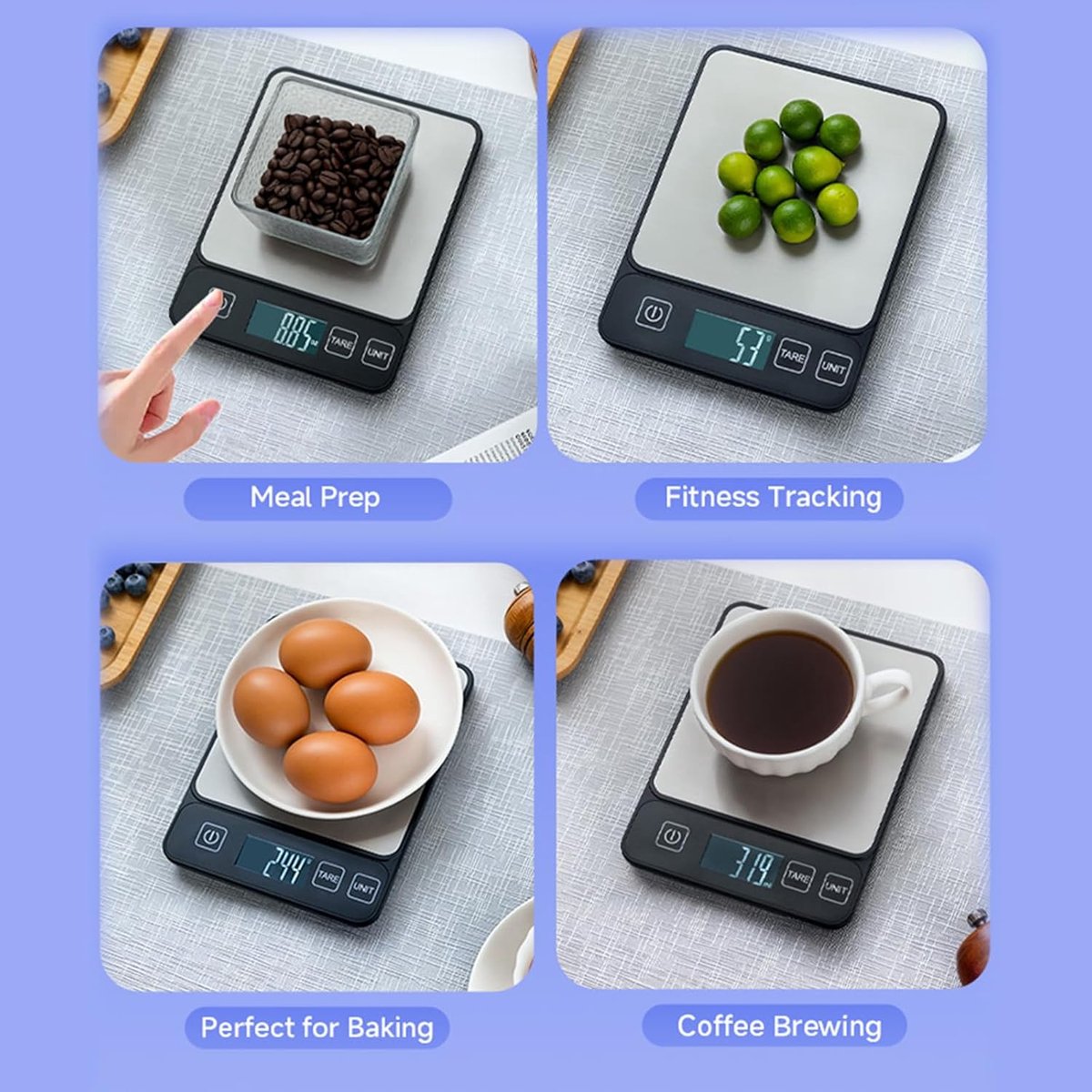 Precision scale - Digital kitchen scale - Barista scale - Professional food scale with a 10 kg weighing V1188-MS-313-1026