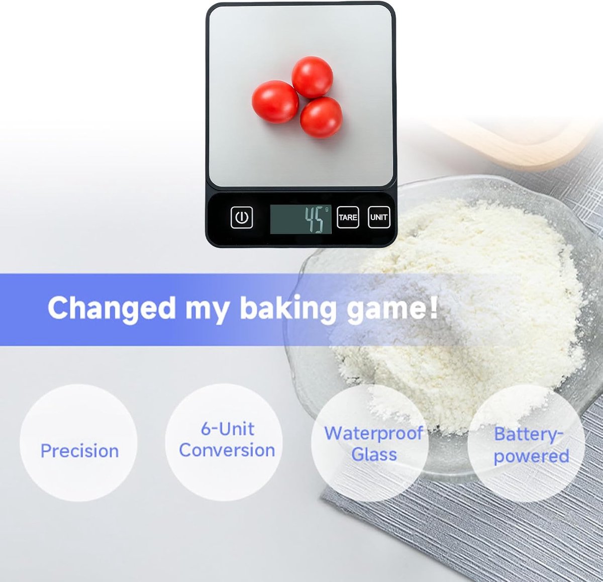 Precision scale - Digital kitchen scale - Barista scale - Professional food scale with a 10 kg weighing V1188-MS-313-1026