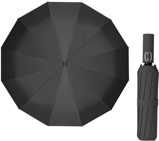 Parasol - Folding Storm Umbrella - Large Umbrella - 105cm Extendable - Large Folding Umbrella with 24 V1188-MS-313-1035