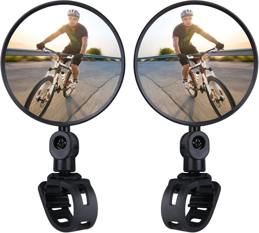 Bicycle mirror - 2 adjustable and 360 degrees rotating wide-angle mirrors - HD nylon resin mirrors - For V1188-MS-313-1046