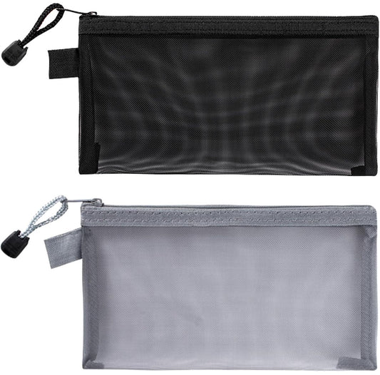 2pcs Transparent pencil case with zipper (21 x 11.5 cm) - Waterproof - For Girls and Boys V1188-MS-313-1047