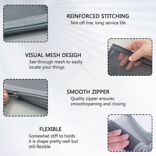 2pcs Transparent pencil case with zipper (21 x 11.5 cm) - Waterproof - For Girls and Boys V1188-MS-313-1047