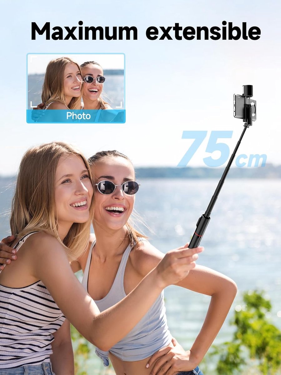 Selfie stick - Phone tripod - Tripod with auxiliary light - Mobile phone holder - With lighting function - V1188-MS-313-1051