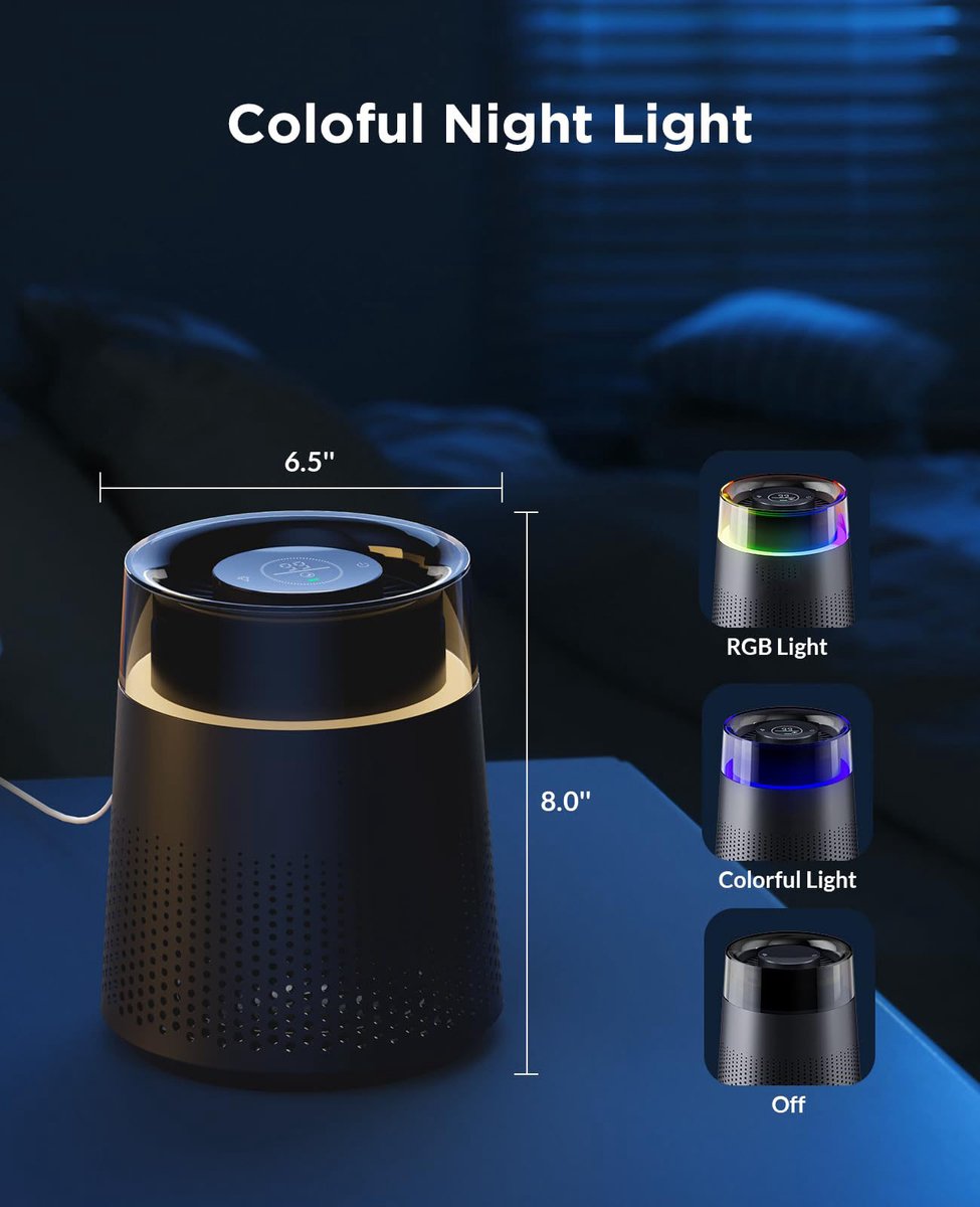 Air purifier - Air purifier with LED - Negative ion air purifier - Home air purifier - Negative ion air V1188-MS-313-1053