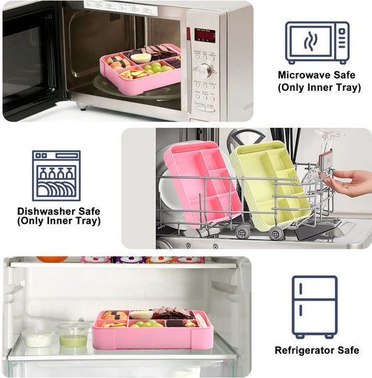 Lunch Box - Bento Box - Lunch Box - Adult Lunch Box - Children's Lunch Box - With 5 Compartments - Durable - V1188-MS-313-1061