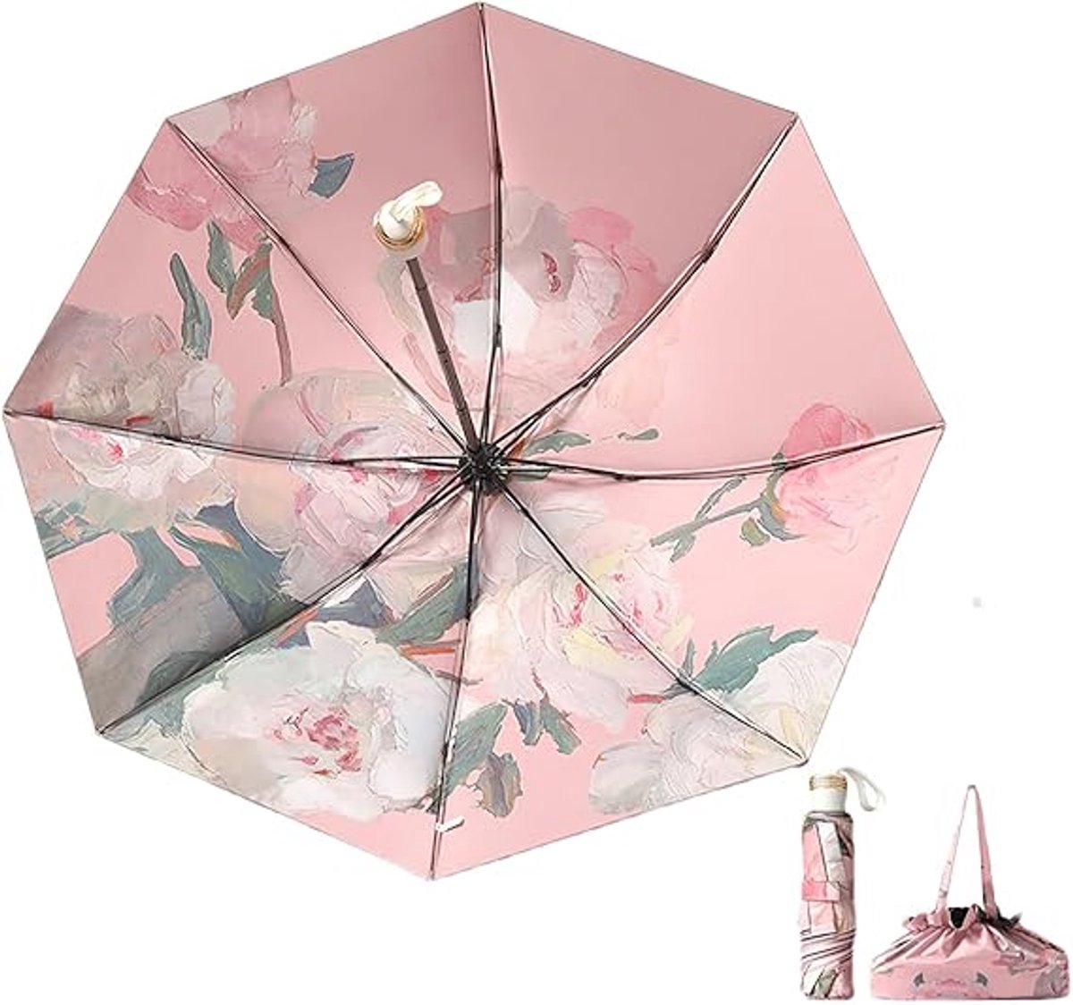 Umbrella - Mini folding umbrella - Waterproof, portable - Compact for travel - With storage bag - UV V1188-MS-313-1063