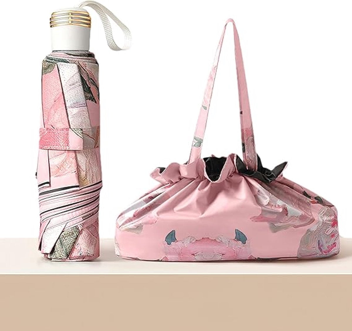 Umbrella - Mini folding umbrella - Waterproof, portable - Compact for travel - With storage bag - UV V1188-MS-313-1063