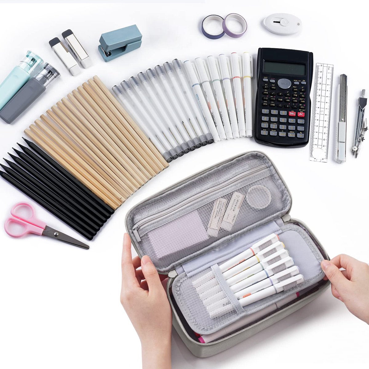 Large capacity pencil case, storage case, high-value, large capacity pencil case, stationery storage, makeup V1188-MS-313-1068