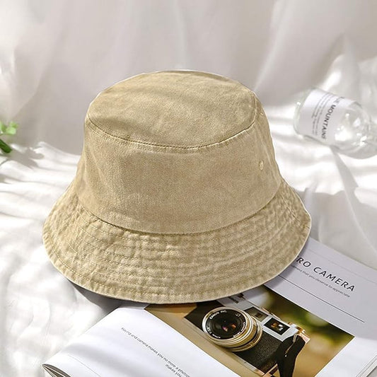 Cotton bucket hat for women and men, foldable, solid color, sun hat, fishing hat, outdoor hat, summer garden, V1188-MS-313-1077