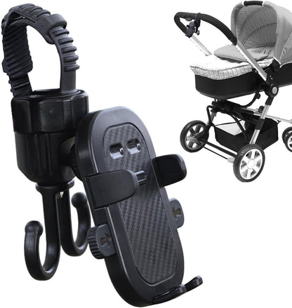 Phone holder for bicycle, stroller, portable stroller hanger, 2-in-1 shopping trolley hook, shopping bag V1188-MS-313-1081
