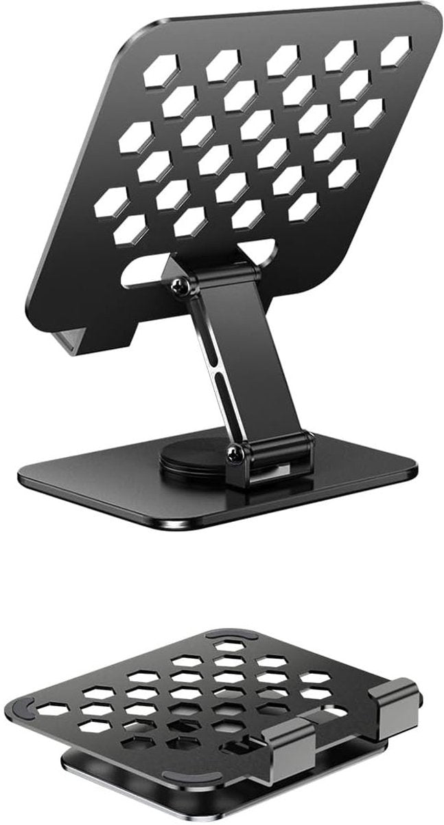 Universal tablet stand - Adjustable elasticity - Foldable at multiple angles (Black) V1188-MS-313-1083