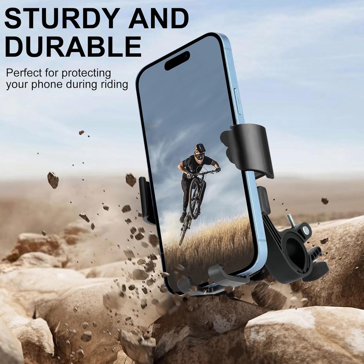 Bicycle Phone Holder - Motorcycle Phone Holder - 1 Second Automatic Locking - 360 Degree Rotating Bicycle V1188-MS-313-1097
