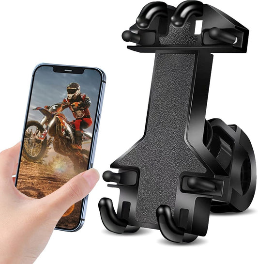 Motorcycle phone mount - Bicycle phone mount - Heavy-duty clamp for motorcycle handlebars - One-handed V1188-MS-313-1099