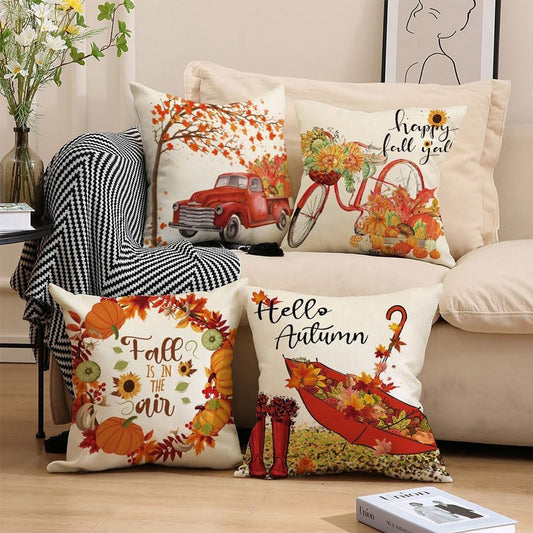 Halloween Theme - Fall Pillowcases - Pillowcases - Linen - Bedroom Decor Pillowcases - Living Room Decor V1188-MS-313-1101
