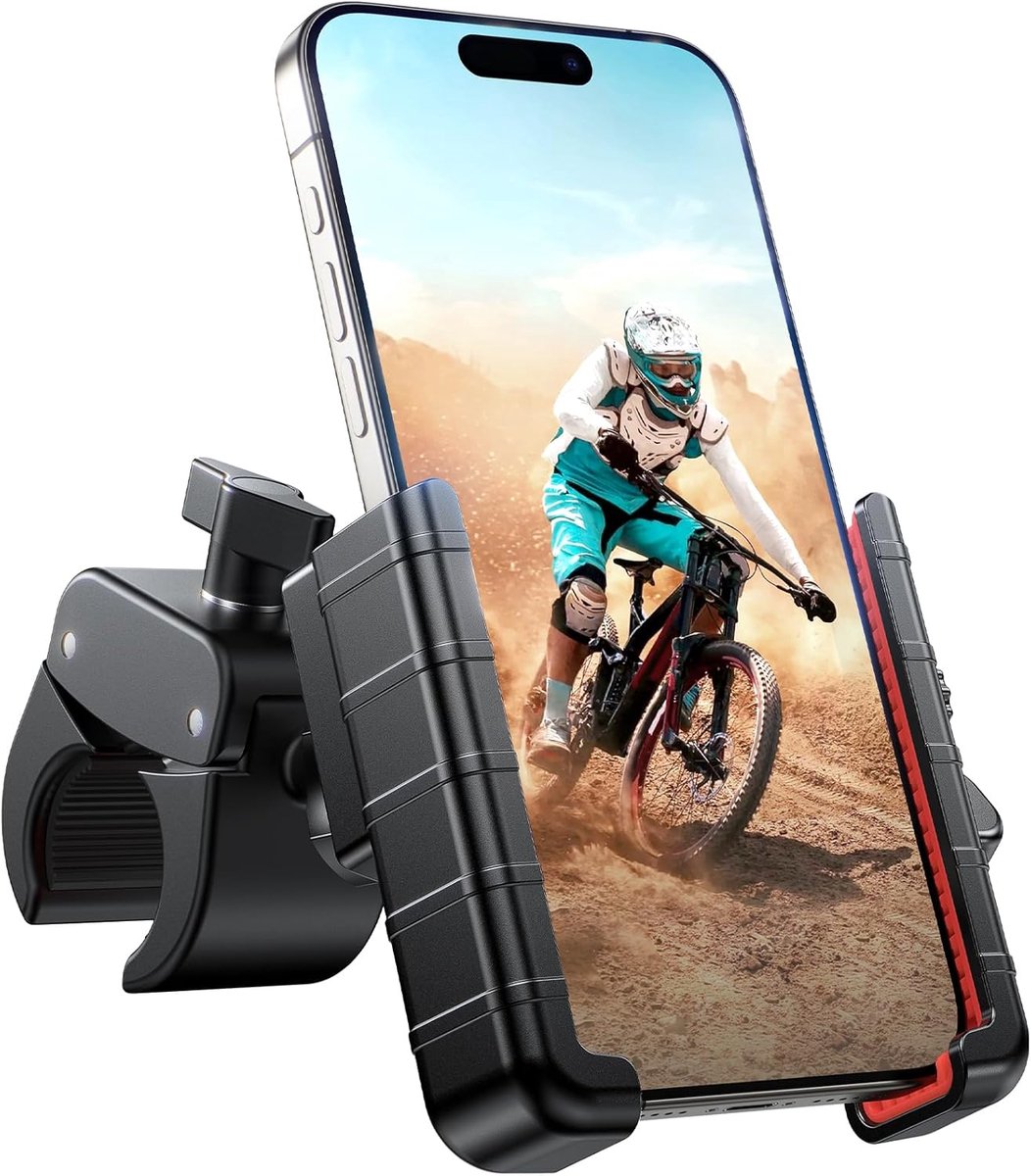Phone holder for bicycles and motorcycles - Quick attachment - Bicycle handlebar mount - For scooters - Black V1188-MS-313-1111