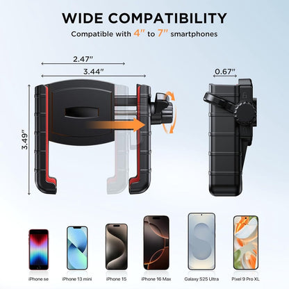 Phone holder for bicycles and motorcycles - Quick attachment - Bicycle handlebar mount - For scooters - Black V1188-MS-313-1111