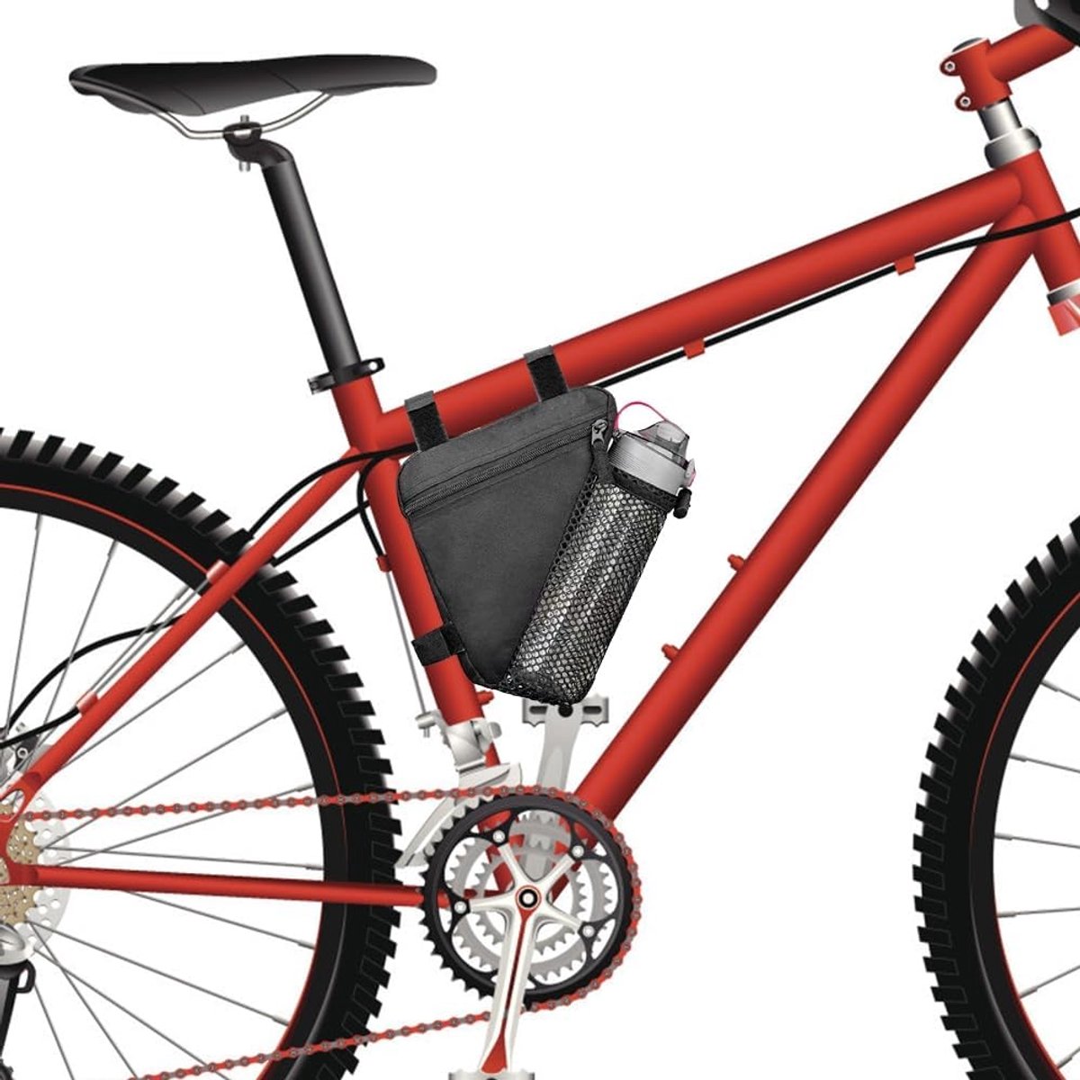 Bicycle pannier - Bicycle pannier with triangular frame - Waterproof bicycle pannier - With mesh pocket for V1188-MS-313-1118