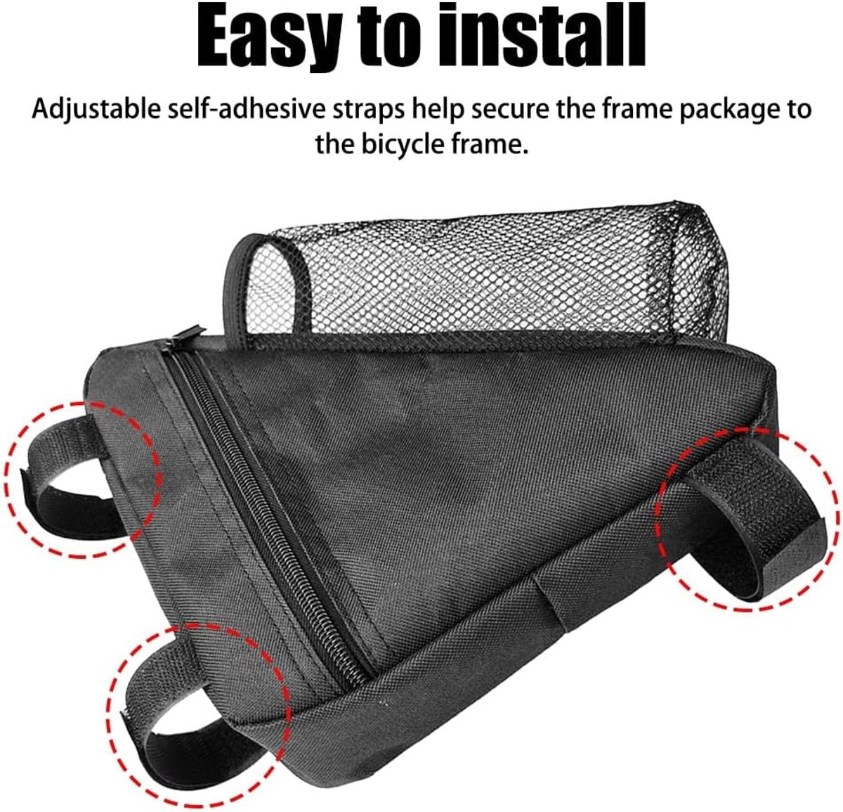 Bicycle pannier - Bicycle pannier with triangular frame - Waterproof bicycle pannier - With mesh pocket for V1188-MS-313-1118