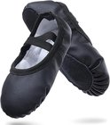 Women's Ballet Shoes - Ballet Shoes for Girls - Black - Soft PU Leather Dance Shoes with Non-Slip Sole - V1188-MS-318-3-04