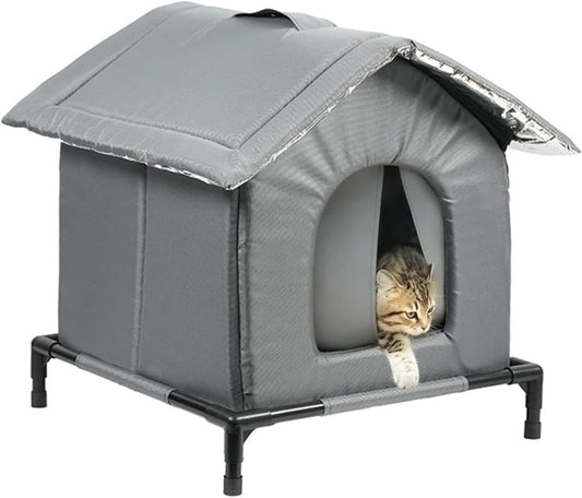 1 Pack Gray Cat and Dog Bed, Waterproof Insulated Durable Pet House Compatible with Cats and Dogs, 36x36cm V1188-MS-325-0004
