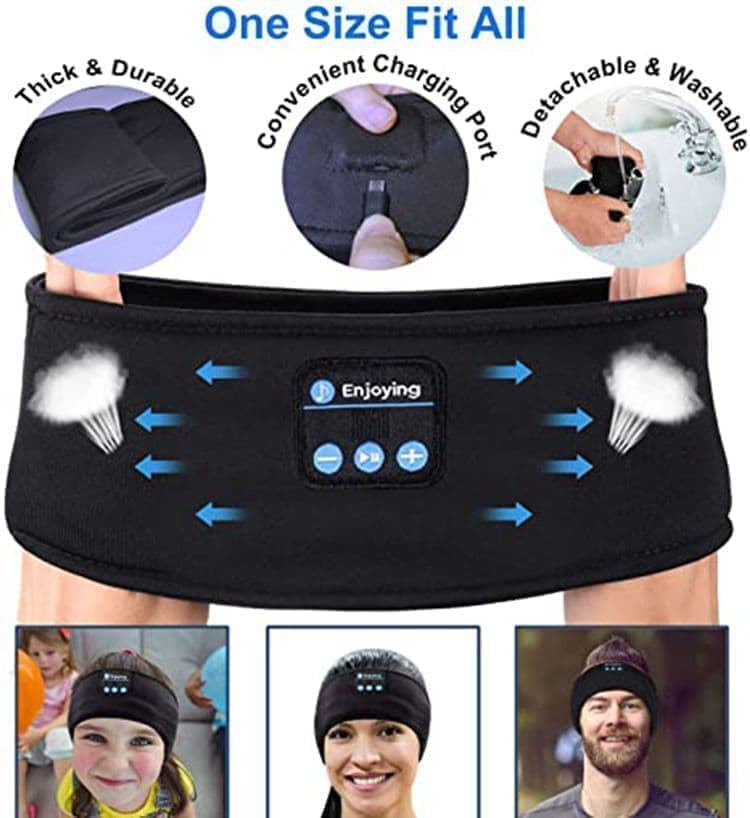 Bluetooth Sleep Headphones Headband with Eye Mask, One Size V1188-MS-325-0010