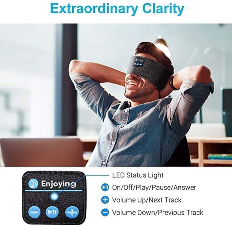 Bluetooth Sleep Headphones Headband with Eye Mask, One Size V1188-MS-325-0010