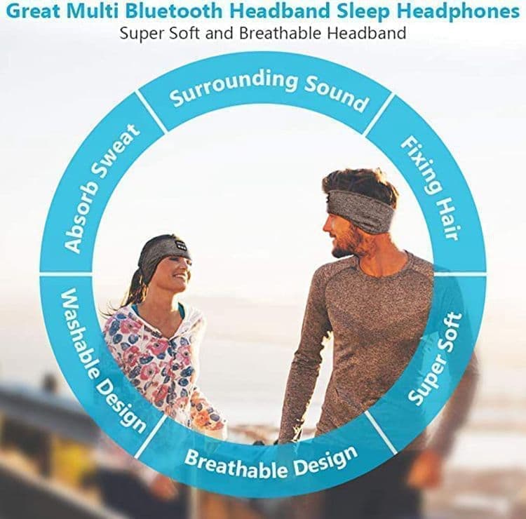 Bluetooth Sleep Headphones Headband with Eye Mask, One Size V1188-MS-325-0010