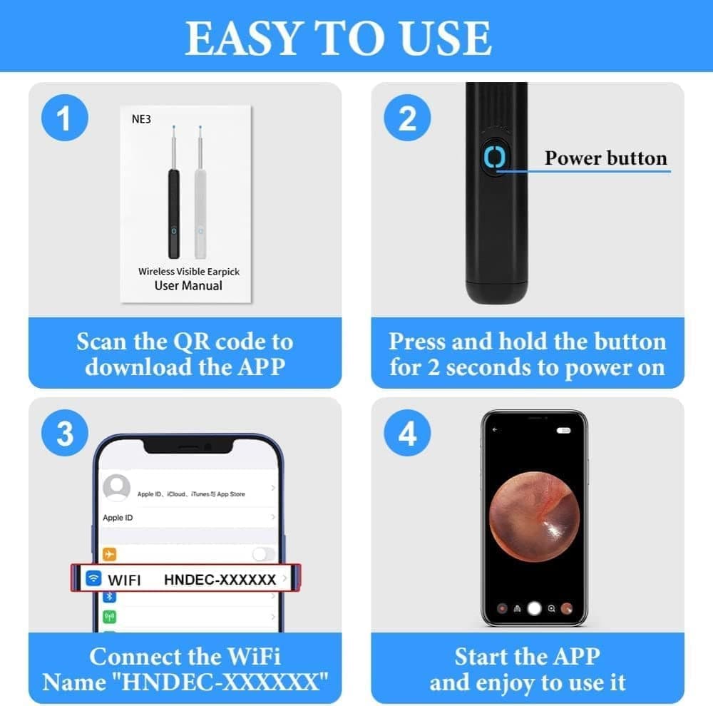 Wireless Smart Ear Cleaner with Camera for Safe Ear Inspection V1188-MS-325-0018