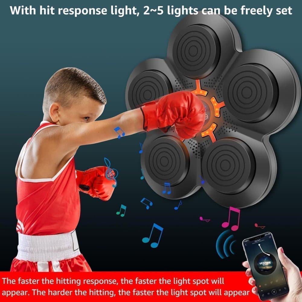 Smart Electric Boxing Trainer with Speaker, Black, Compatible with Smart Music Boxing Machine(Children) V1188-MS-325-0029