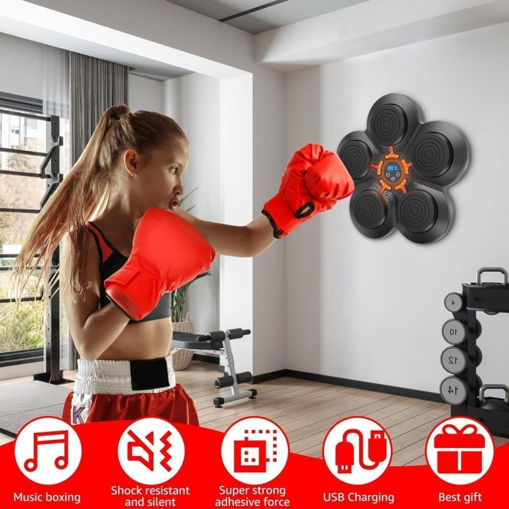Smart Electric Boxing Trainer with Speaker, Black, Compatible with Smart Music Boxing Machine(Children) V1188-MS-325-0029