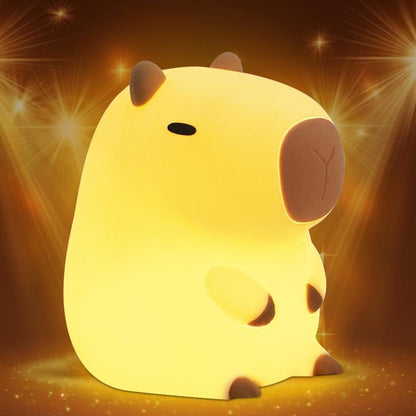 Capybara Night Light Soft Animal Shaped LED Lamp Dimmable with Timer Rechargeable for Kids Room, Portable V1188-MS-325-0034