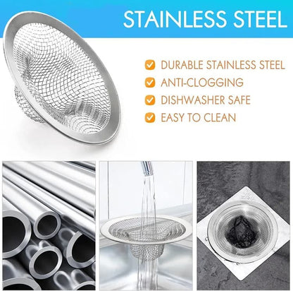 4-Pack Stainless Steel Sink Strainers, Compatible with Most Bathtubs and Showers, 3.5 inches V1188-MS-325-0035