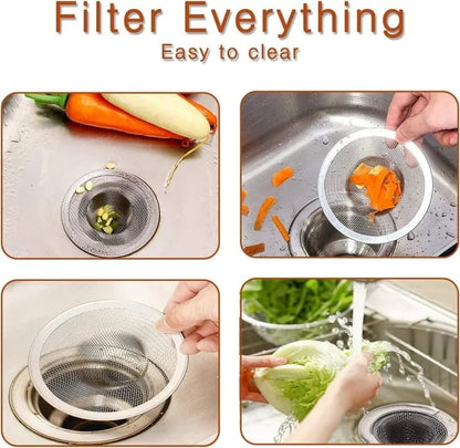 4-Pack Stainless Steel Sink Strainers, Compatible with Most Bathtubs and Showers, 3.5 inches V1188-MS-325-0035
