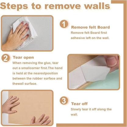 Self-adhesive Photo Board, Decorative Felt and Cork Wall Panel for Photos and Messages, Acoustic Panels V1188-MS-325-0039