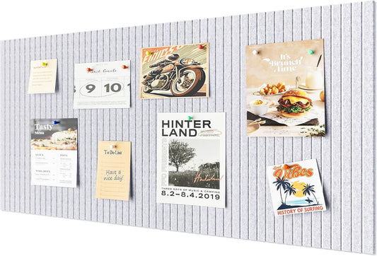 Silver-gray self-adhesive photo board, decorative felt and cork wall panel for photos and messages, acoustic V1188-MS-325-0040