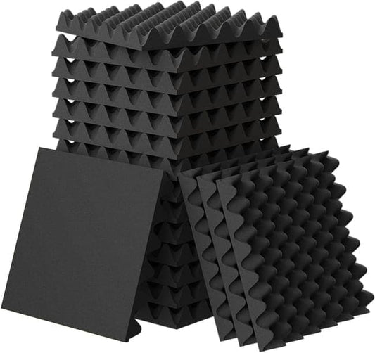 12 Acoustic Panels, 30x30x3cm - Self-Adhesive High Density Sound Absorbing Wall Tiles for Effective Sound V1188-MS-325-0043