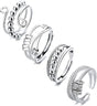 4 pcs Anti-Stress Ring with Rotating Beads, Silver, Compatible with Fidget Spinner Rings V1188-MS-325-0044