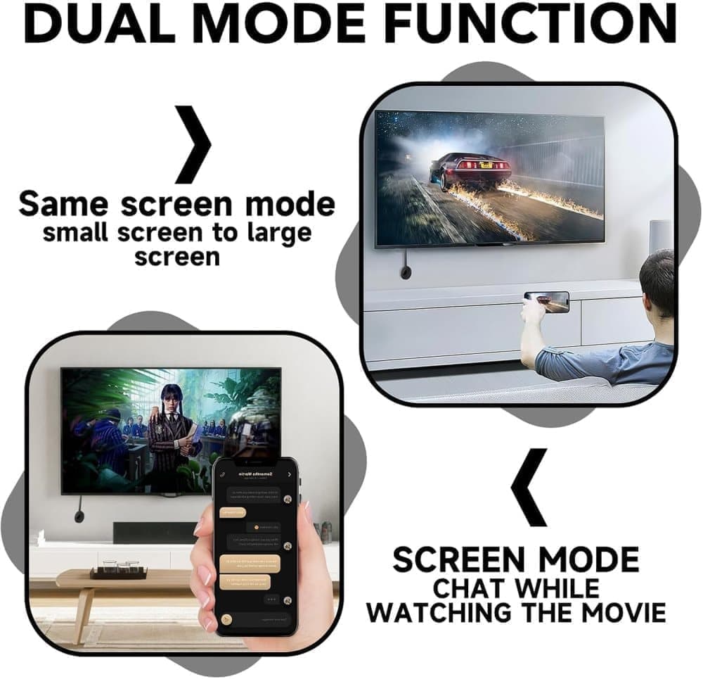 Wireless HDMI Dongle 1080p Media Streamer, Black, Compatible with Home Theater TV and Projector V1188-MS-325-0045