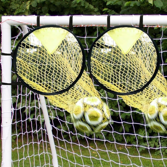 2 Football Goal Training Nets, durable stable for shooting practice easy to assemble and remove, Yellow V1188-MS-325-0046