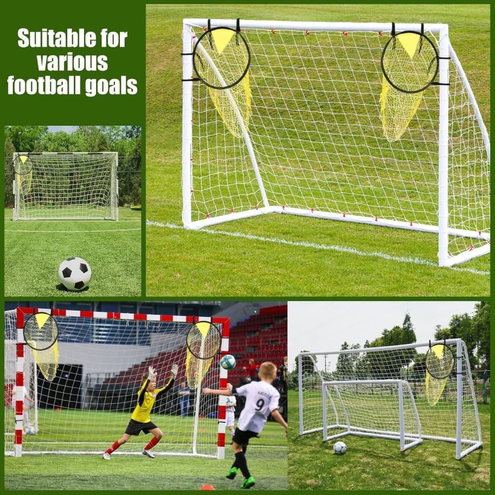 2-Pack Football Goal Training Nets, Durable Stable for Shooting Practice, Easy to Assemble Remove, Black, 7.3 V1188-MS-325-0047