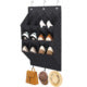 Wall-mounted shoe hat rack with hooks, black, multi-functional storage for door hanging V1188-MS-325-0061