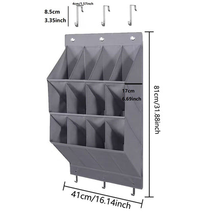 Wall-mounted shoe hat rack with hooks, black, multi-functional storage for door hanging V1188-MS-325-0061