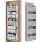 1 piece Wall-mounted Doll Rack with Hooks, Multi-functional Storage Rack for Door, Gray V1188-MS-325-0062