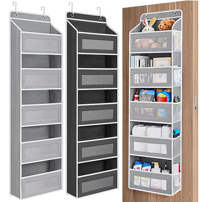 Wall-mounted Doll Rack with Hooks, Multi-functional Storage for Door Hanging, Black V1188-MS-325-0063