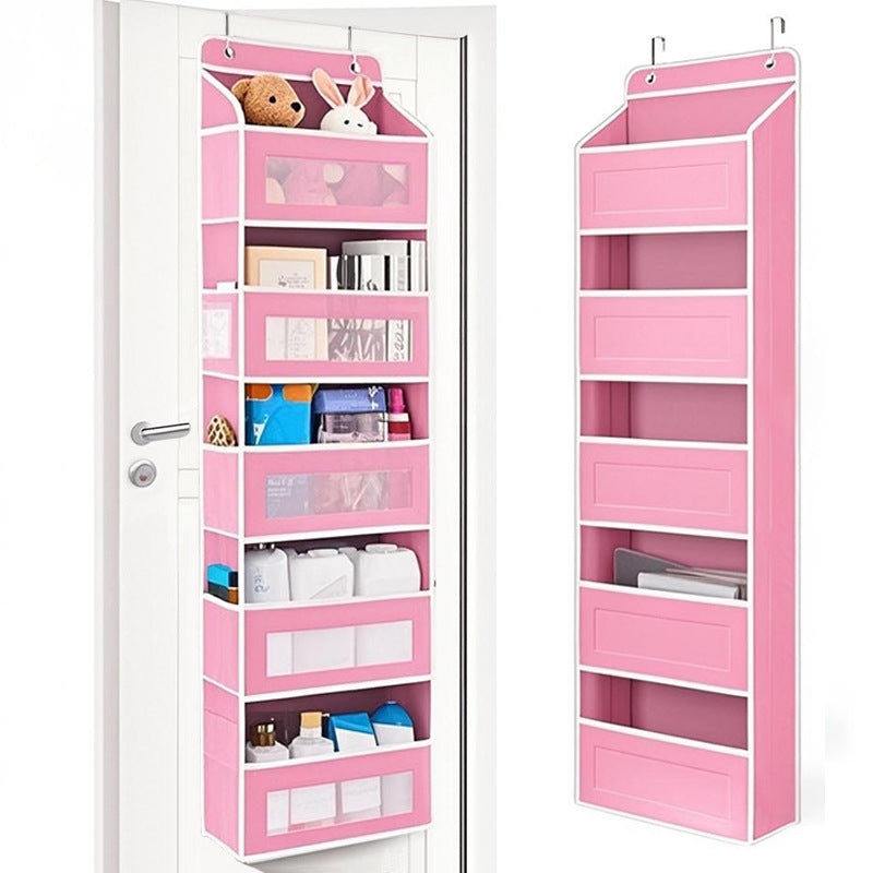 Wall-mounted doll rack with hooks, multi-functional storage rack, pink dolls, can be hung on a door V1188-MS-325-0064